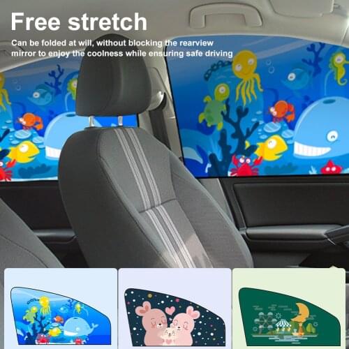 1Pc Car Window Sunshade Cartoon Front Rear Side Window Visor Cover Magnetic UV Protection Sun Visor Universal Car Window Curtain