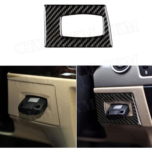 Carbon Fiber Center Console Key Hole Frame Cover Trim Sticker For BMW 3 Series E90 E92 2005-2012 Car Accessories