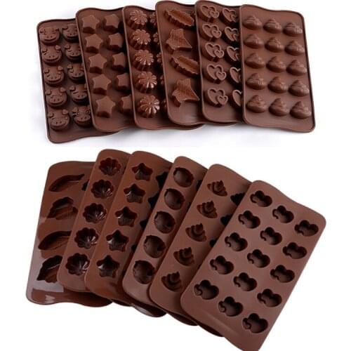 1PC Silicone Mold Chocolate Candy Soap Mould Ice Tray DIY Bakeware Cake Decor Tools for Make Valentines Thanksgiving Day Gifts