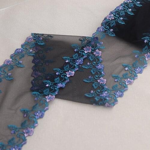 2 Yards Blue Lace Trim High Quality Lace Fabric DIY Crafts Wedding Clothing Lace Ribbon Clothes Accessories