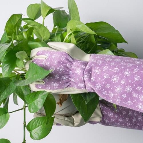 80%HO1 Pair Gardening Gloves Cut-proof Anti-pinch Faux Leather Rose Pruning Work Gloves for Planting