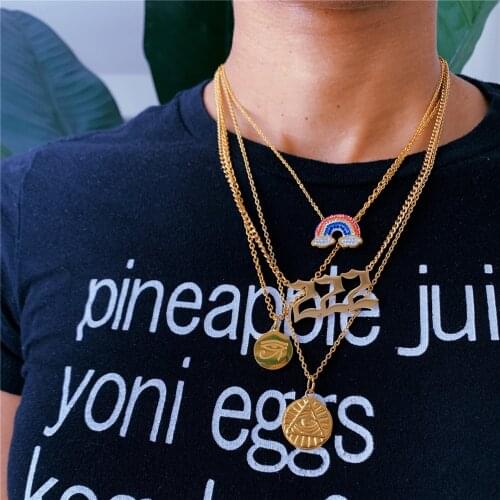 Angel Number 222 Necklaces Choker 111 222 333 444 555 777 888 999 666 Stainless Steel Pendant Birthday Gift Minimalist Jewelry