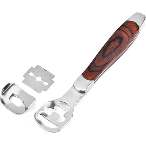 Foot Shaver Heel Hard Callus Skin Remover Stainless Steel Foot Pedicure File Callus Care Tool Razor Wooden /Plastic Handle Knife