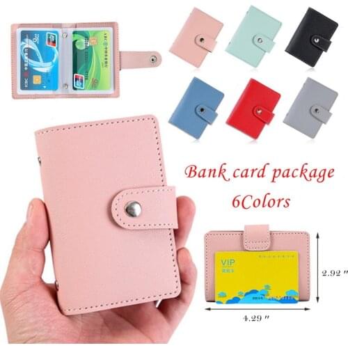 Unisex PU Leather 24 Bits Id Card Holder Multifunction Business Bank Card Case Men Women Credit Passport Rfid Purse Wallet Bag