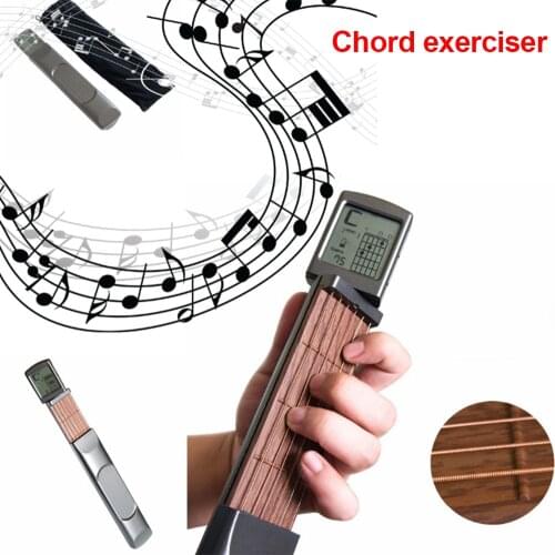 Digital Handy Guitar Chord Trainer Mini 6 Fret Portable Practice Tool Rotatable Screen for Beginner ASD88