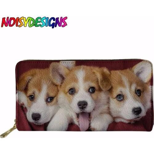 Long Wallet Women corgi pizza mint dog pet dogs Printed Money Coin Bag Womens Purse Carteras Cuzdan Clutch 2018 New Leather