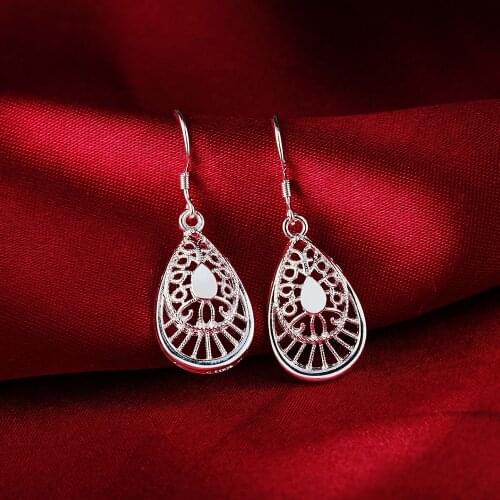 Hot Popular brands 100% 925 Sterling Silver vintage water drops earrings high quality Fashion Jewelry Christmas Gifts