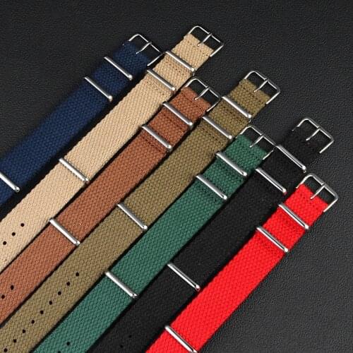 Canvas Watch Band 20mm 22mm Nato Strao Strong Wristband Belt Military Sport Watch Accessories for Major Brands Watches