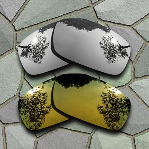 Chrome&Yellow Golden Sunglasses Polarized Replacement Lenses for Oakley X Squared