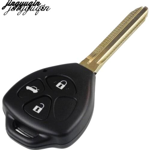 Jingyuqin Uncut Replacement Remote Blank Shell Keys For Toyota CamryPrado Vios REIZ Crown RAV4 3 Buttons Car Key