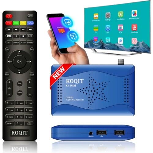 Koqit DVB-S2 T2MI Tuner Receptor DVB S2 Satellite Receiver internet Finder Biss Vu IPTV CS Decoder Mirror Cast TV Wifi Youtube
