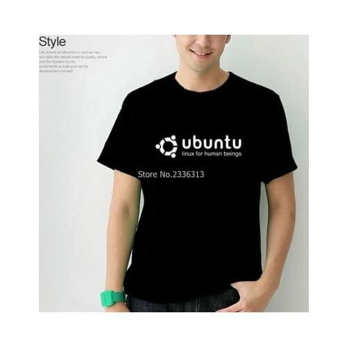 Summer for male LINUX system short-sleeved UBUNTU T-shirt cotton solid colour GEEK T shirt