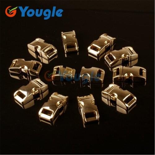 YOUGLE 10 Pcs / Lot 3/8" (10mm) Metal Side Release Buckle Quick Release for Paracord Parachute Cord Bracelet
