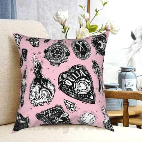 Witchy Pillow Case Printed Home Soft DIY Pillow cover Witchy Witch Pattern Creepy Spooky Doodles Lolle