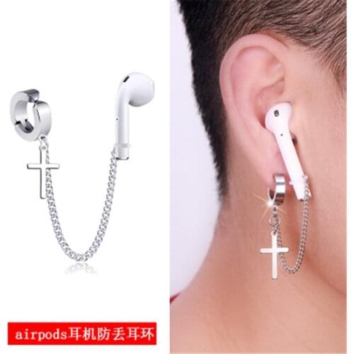Earphones Anti-loss AirPods Earrings Wireless Bluetooth Earphones Pierceless Clip-on Titanium Steel Non-Fading Sports Earrings