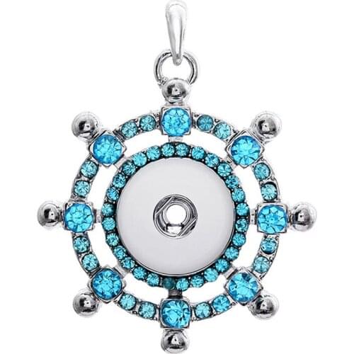 Rudder Retro Vintage 193 Sweater Chain Ginger 18mm Snap Button Jewelry Pendant Necklace Charm jewelry For Women