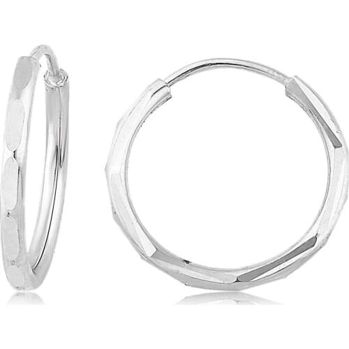 14k Pen Hoop Earrings White (2. Model 1. Size) W4E35016