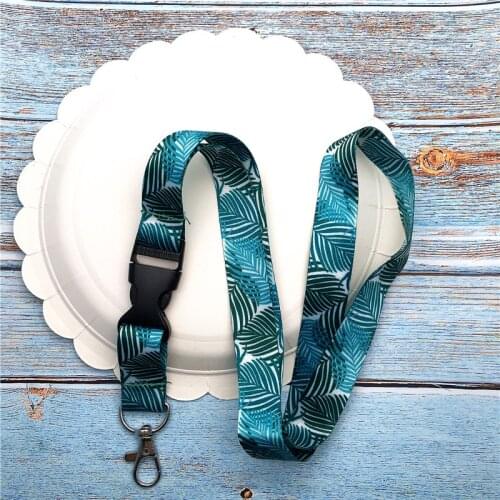 Fashion leaves Tags Strap Neck Lanyards for keys ID Card Pass Gym Mobile Phone USB badge holder DIY Hang Rope Lariat Lanyards