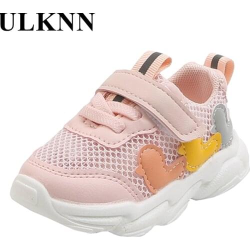 ULKNN Summer Baby Boys Shoes Sneakers Single Net Toddler Shoes Kids Baby Child Hollow Out 1 Year 2 Casual Shoe For Infant Pink
