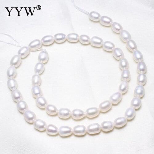 High Quality 6-7mm Natural Freshwater Pearl Beads white Rice Pearl Loose Beads DIY Necklace Bracelat Earrings Jewelry Making