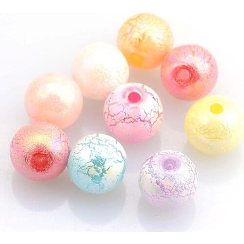 Top quality acrylic crackled beads random mixed color crackled round beads,plain color crackled round beads,for jewelry supplies