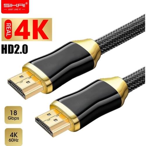 High-Strength Braided Nylon HDMI-compatible Cable Ultra-HD (UHD) 4K HDMI-compatible 2.0b Cable 18Gbs with Audio & Ethernet 20M