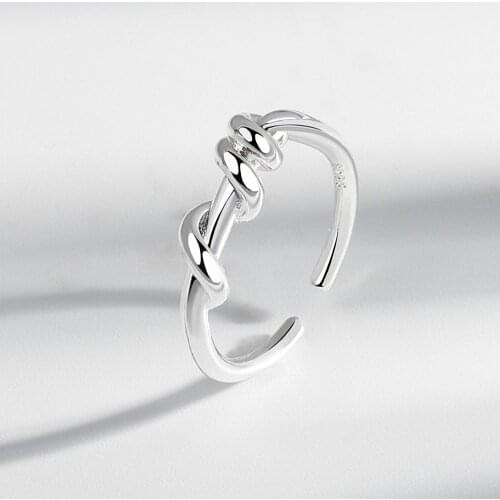 VENTFILLE 925 Sterling Silver Female Geometric Irregular Ring