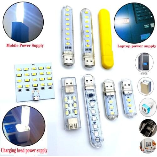 1Pcs Mini 3LEDs 8LEDs USB 5V LED Night light Desk Book Reading Lamp Camping Bulb Charger Laptops