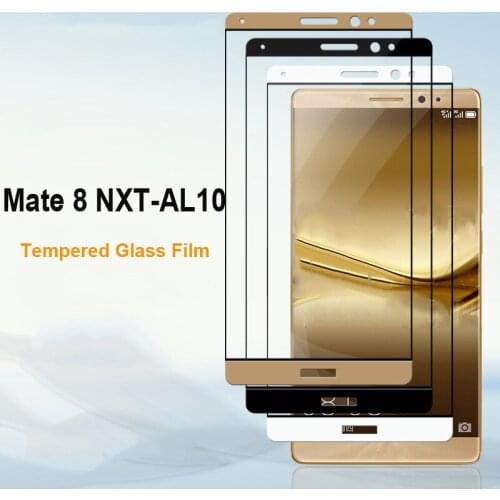 1pcs Ultra-Thin Gold White black color full screen protector Tempered Glass film For Huawei Mate 8 Screen protective glass film
