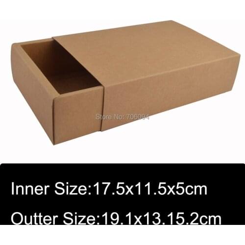 19.1x13.1x5.2CM 20pcs Cosmetic kraft drawer paper box Brown kraft handmade gift boxes,Essential oil packing box,custom box logo