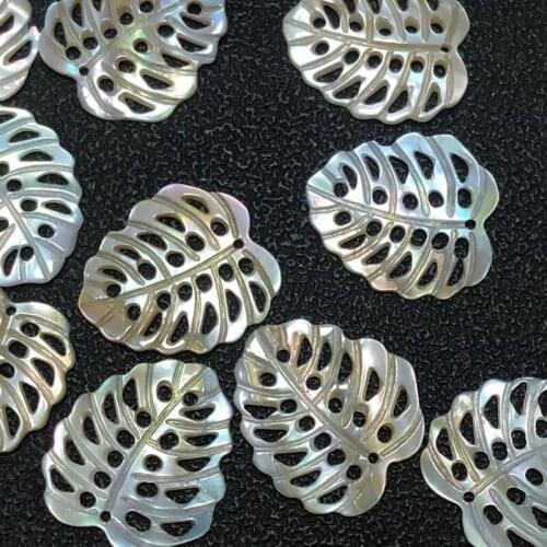23x25MM 10Pcs 100% Natural Light Yellow Pearl Mother Shell Leaf Earring Charms Necklace Beads DIY Jewelry Making Accessories