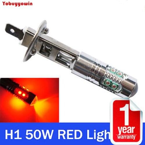 2X High Power 50W H1 10-Cree XB-D Chips LED light bulb Pure Red Fog Driving Light Day Time Running Light