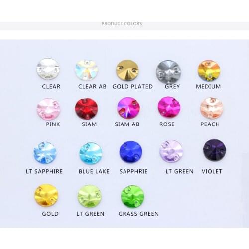 32pcs 16mm Sewing Sparking Rhinestone Sew On Point Facet Crystals Flatback Two Holes Sew-On Garment Stones 18 Colors