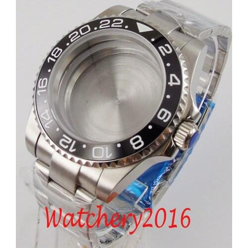 40MM Accessories Parts Sapphire Glass Brushed Ceramic Bezel Watch Case Fit NH35 NH36 Movement