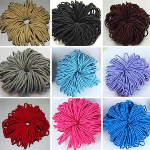 50/100Pcs Colorful Nylon Rubber Bands Elastic Hairbands for Girls Kids Scrunchie Elastic Ponytail Holder Hair Ties Accessories