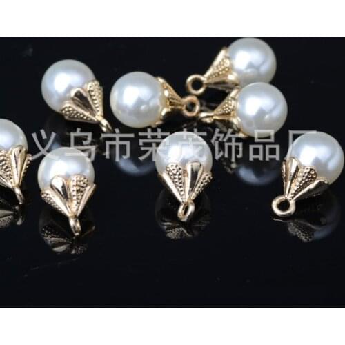 50pcs/lot ABS Imitation Pearl Beads Charms Pendants Ivory Color for Earring Bracelet Necklace DIY For Jewelry Making DIY