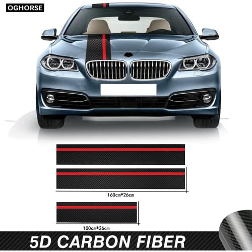 5D Carbon Fiber Vinyl Car Hood Bonnet Roof Rear Trim for BMW 5 Series G30