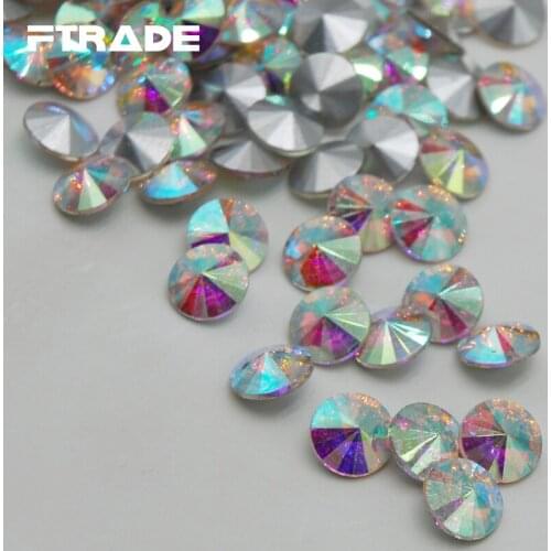 Promotions!!New Crystal AB Color 8mm,10mm,12mm,14mm,16mm,18mm Point Back Glass Crystal Rivoli Rhinestone Jewelry Making
