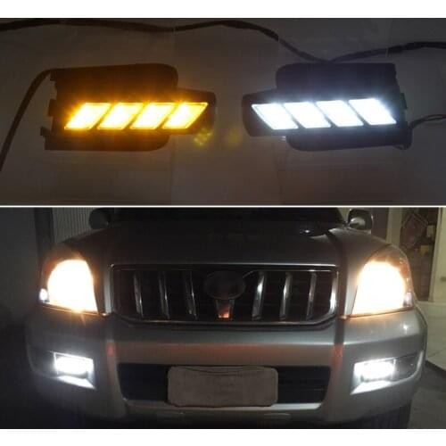 Car LED DRL Daylights For Toyota Prado120 FJ120 LC200 2003 2004 2005 2006 2007 2008 2009 Dimming Style Daytime Running Light