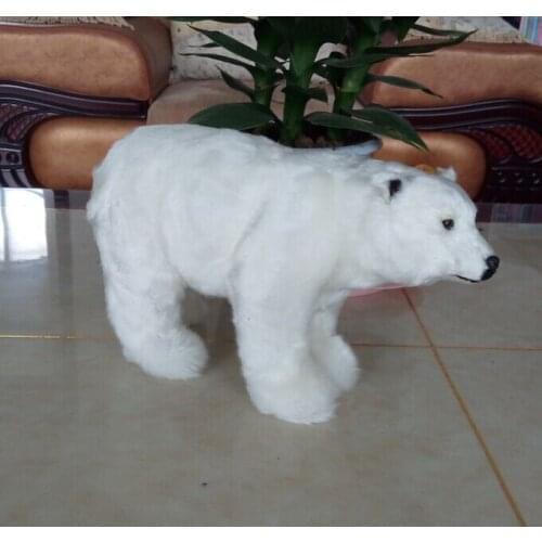 Big simulation polar bear toy handicraft resin&fur white polar bear doll gift about 31x18cm 1438