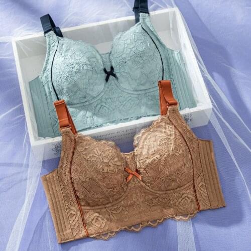 Women Full Coverage Wire Free Non-Foam Lace Bra 34 36 38 40 42 B C D E F