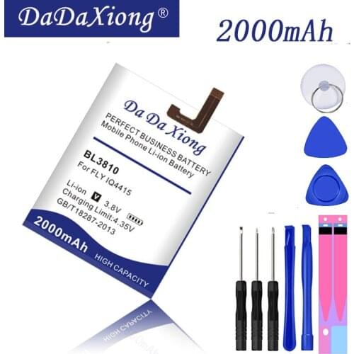 Da Da Xiong Original 2000mAh BL3810 Li-ion Phone Battery for Fly IQ4415 Quad IQ 4415 Smart Phone Battery