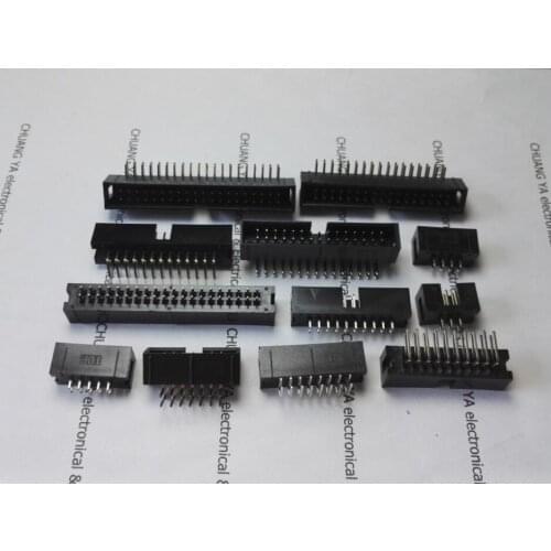 DC3 6Pin 8P 10P 14P 16P 20P 26P 30P 34P 40P 50P 2.54MM ISP JTAG Simple Ox horn socket Connectors Straight or Curved needle