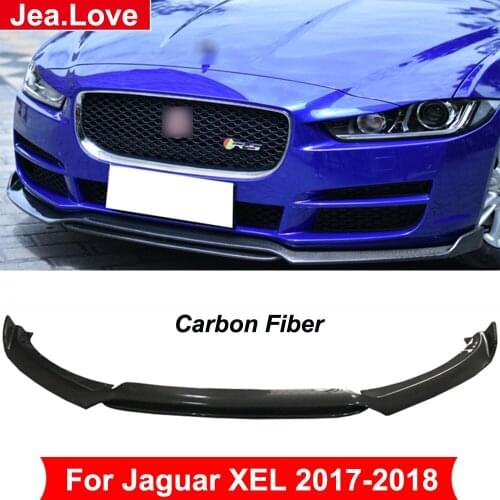 Real Carbon Fiber Front Bumper Lip Front Shovel Diffuser Small Car Body Modification Kit Part Protector For Jaguar XEL 2017-2018