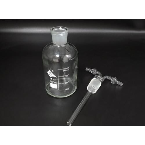 Drechsel gas washing bottle ,Capacity 500ml,Lab Glass Gas Washing Bottle,Free Shipping Shisha hookah