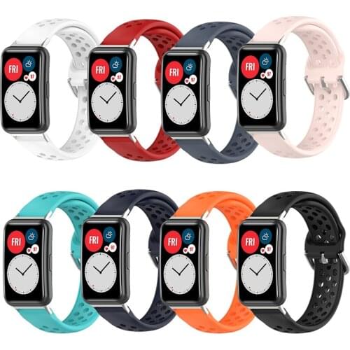 Breathable Replacement Silicone Wrist Sport Strap Watch Band for -HUAWEI Watch Fit