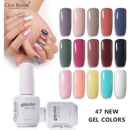 Clou Beaute Base Top Coat 15ml Gel Polish Semi Permanent UV Varnish Nail Polish Gel Soak Off Nail Art Glitter Gel Nail Polish