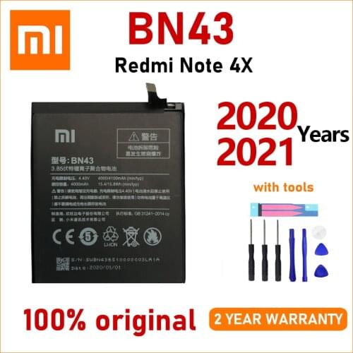 Xiao Mi New 100% Original BN43 Battery For Xiaomi Redmi Note 4 4X 4 X 4100mAh Mobile Phone Batteries Batteria With Gift Tools