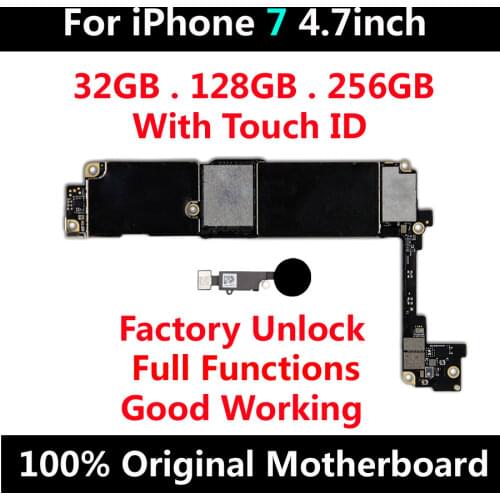 Free iCloud For iPhone 7 Motherboard 100% Original Unlocked Mainboard for iPhone 7 Logic board Support IOS Update Full Chips MB