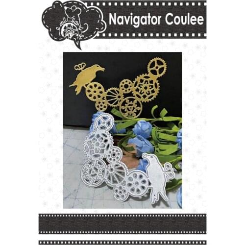 Steampunk Metal Cutting Die Halloween Crow Gear Died to Novice Scrapbook Cutting Decorative Stamp Craft Supplies 2021 New